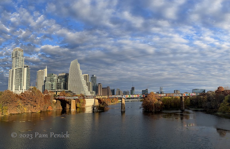 Golden hour at Lady Bird Lake and downtown Austin