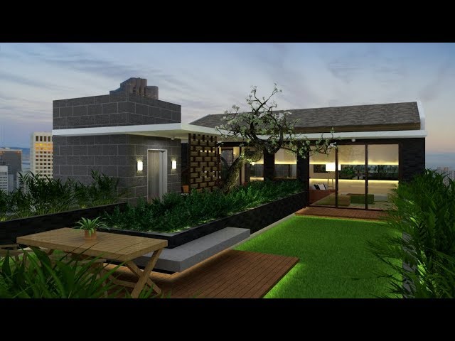 Rooftop Garden Design Build With Google Sketchup + Vray 3.4 Render