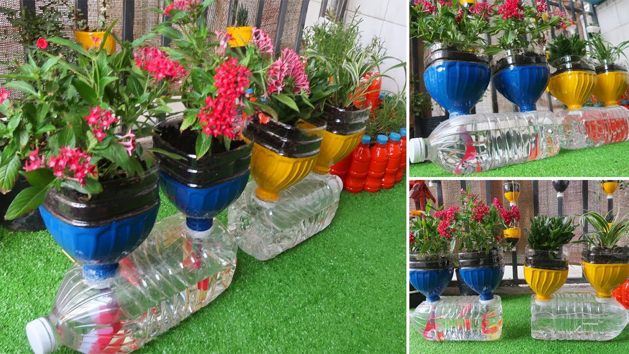 Amazing Flower Pots Recycled From Plastic Bottles | Garden Ideas