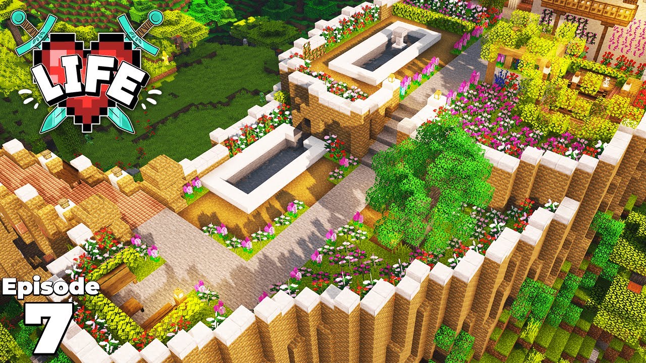 X Life : Ep 7 : Building my Flower Garden! Minecraft Survival Lets Play