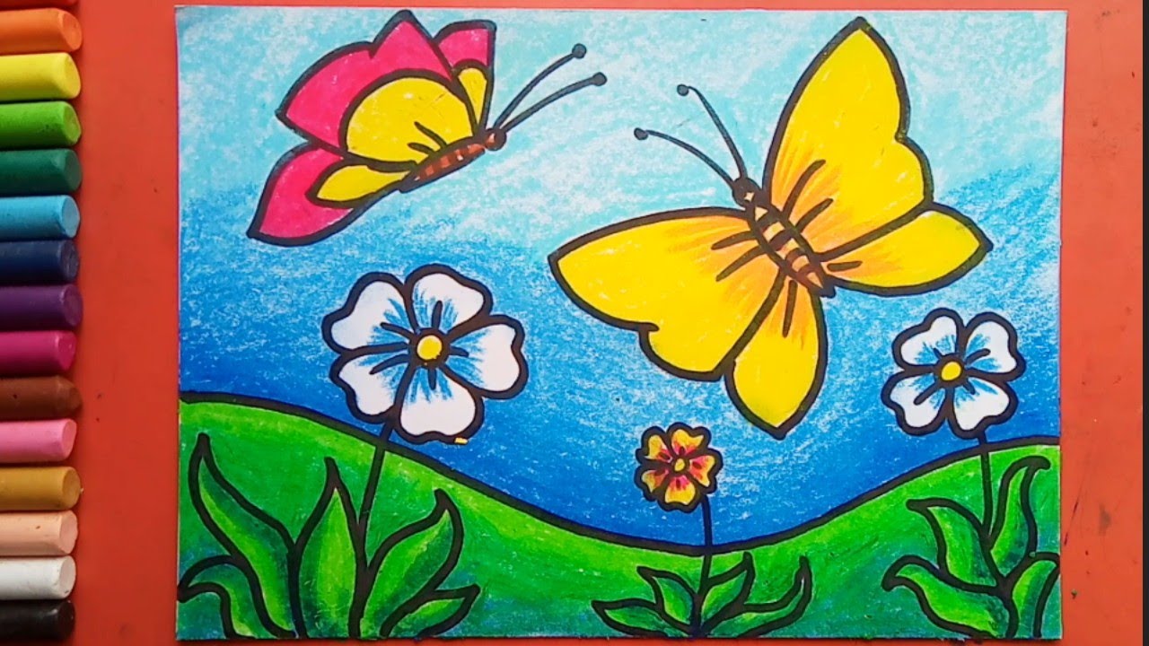 Easy and simple Flower Garden drawing